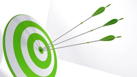 3d rendering arrows and bullseye Stock Illustration