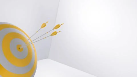 3d rendering arrows and bullseye Stock Illustration