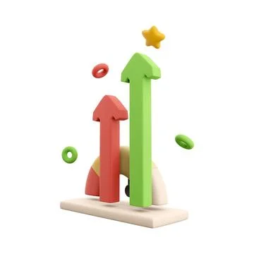 3d rendering arrows grow up speedometer icon. 3d render fast arrows grow up Stock-Illustration