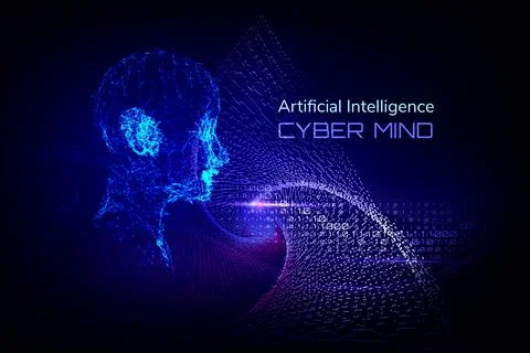 3D rendering Artificial Intelligence concept. Creative brain concept background. Stock Illustration