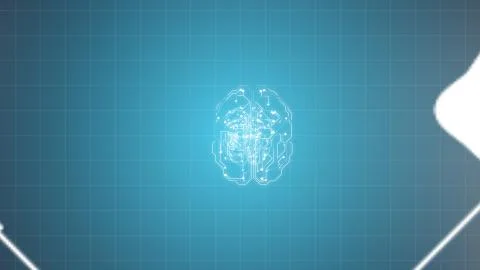 3D rendering of artificial intelligence, digital brain, big data, deep learning. Illustrazione stock