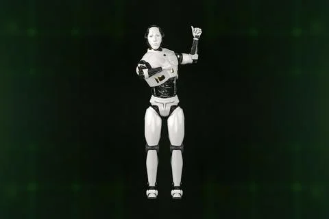 3d rendering of Artisans Robots delicately crafting data into knowledge, or.. Illustrazione stock
