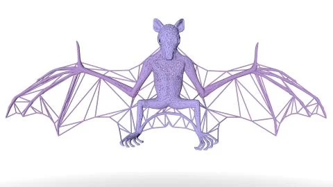 3d rendering of an artistic animal with reflection isolated on white Stock Illustration