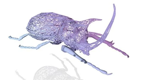 3d rendering of an artistic animal with reflection isolated on white Stock Illustration