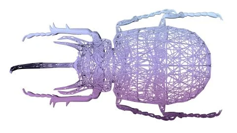 3d rendering of an artistic animal with reflection isolated on white Stock Illustration