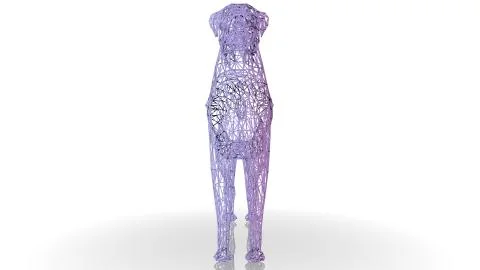 3d rendering of an artistic animal with reflection isolated on white Stock Illustration