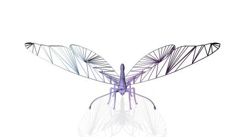 3d rendering of an artistic animal with reflection isolated on white Stock Illustration