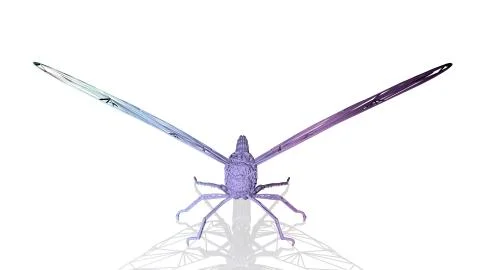 3d rendering of an artistic animal with reflection isolated on white Stock Illustration