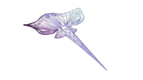 3d rendering of an artistic animal with reflection isolated on white Stock Illustration