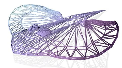 3d rendering of an artistic animal with reflection isolated on white Stock Illustration