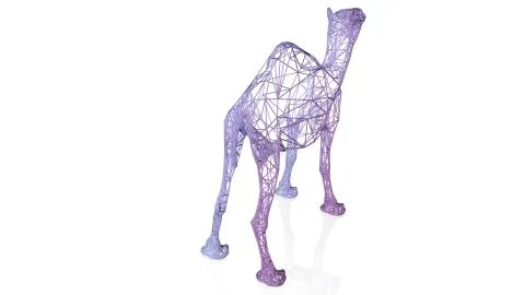 3d rendering of an artistic animal with reflection isolated on white Illustrazione stock