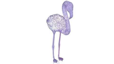 3d rendering of an artistic animal with reflection isolated on white Stock Illustration