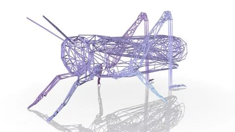 3d rendering of an artistic animal with reflection isolated on white Stock Illustration