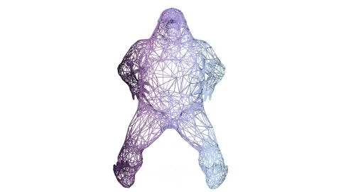 3d rendering of an artistic animal with reflection isolated on white Stock Illustration