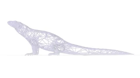 3d rendering of an artistic animal with reflection isolated on white Stock Illustration