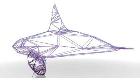 3d rendering of an artistic animal with reflection isolated on white Stock Illustration