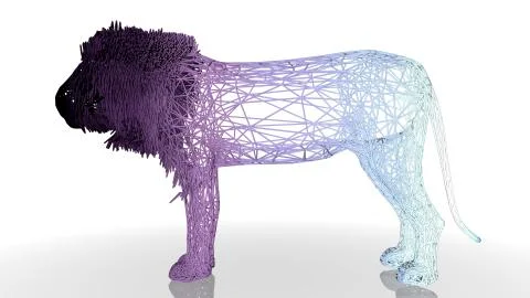 3d rendering of an artistic animal with reflection isolated on white Stock Illustration