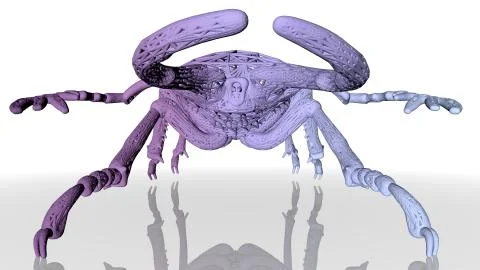 3d rendering of an artistic animal with reflection isolated on white Stock Illustration