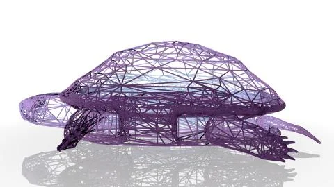 3d rendering of an artistic animal with reflection isolated on white Stock Illustration