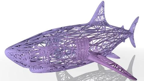 3d rendering of an artistic animal with reflection isolated on white Stock Illustration