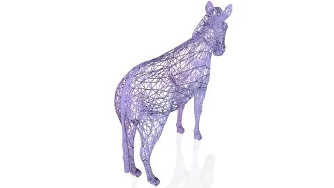 3d rendering of an artistic animal with reflection isolated on white Stock Illustration