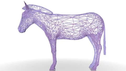 3d rendering of an artistic animal with reflection isolated on white Stock Illustration