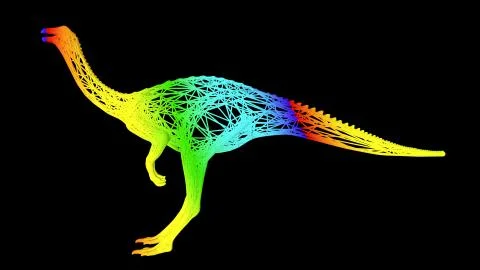 3d rendering of an artistic object made with colorful rope lines on black 스톡 일러스트