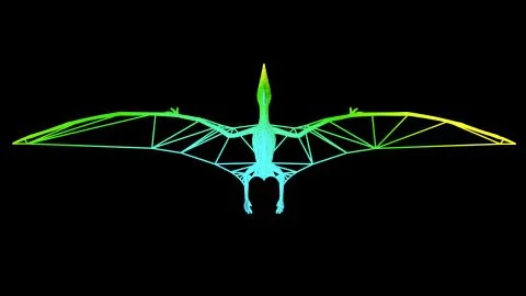 3d rendering of an artistic object made with colorful rope lines on black Stock Illustration