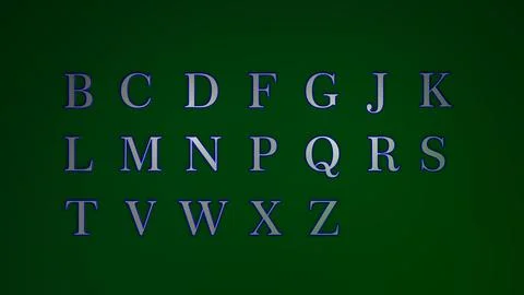 3d rendering of artwork containing the consonant letters Stock Illustration