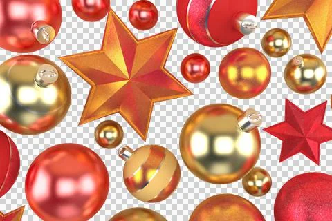 3d Rendering assect for Christmas or New year elements background with decora Stock Illustration
