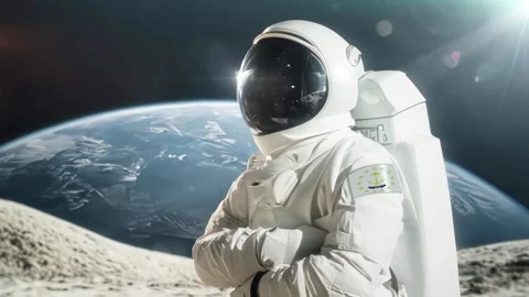 3D Rendering Of Astronaut carrying on his shoulder  Rhode  Island Flag Again Stock Footage 283703910