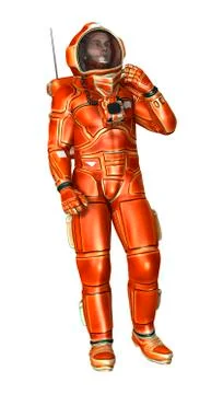 3D Rendering Astronaut on White Stock Illustration