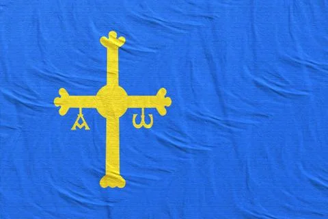 3d rendering of Asturias Community flag Stock Illustration