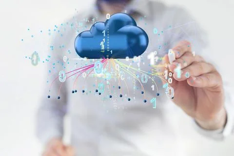 3d rendering of augmented analytics data cloud storage network 写真素材