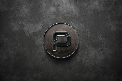 3D rendering augur cryptocurrency coin on colorful background, cryptocurrency Stock Illustration