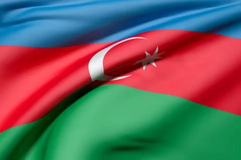 3d rendering of a Azerbaijan flag Stock Illustration