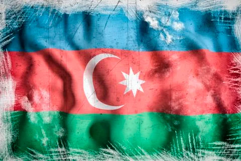 3d rendering of a Azerbaijan flag Stock Illustration