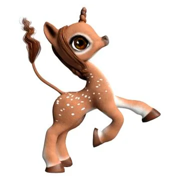 3D Rendering Baby Deer on White Stock Illustration