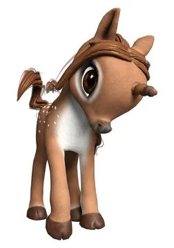 3D Rendering Baby Deer on White Stock Illustration