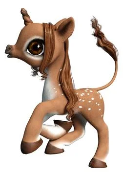 3D Rendering Baby Deer on White Stock Illustration