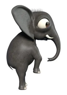 3D Rendering Baby Elephant on White Stock Illustration