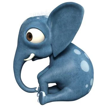 3D Rendering Baby Elephant on White Stock Illustration