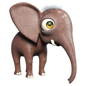 3D Rendering Baby Elephant on White Stock Illustration