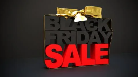 3D rendering back friday Sale logo concept. Stock Illustration