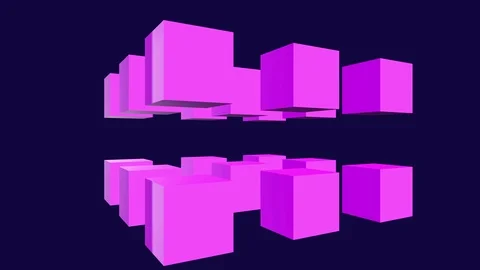 3d rendering background abstract loop purple cubes geometric. Stock Footage 113842113