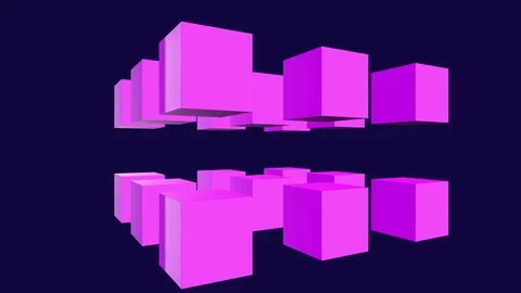 3d rendering background abstract loop purple cubes geometric. Video stock 113842199