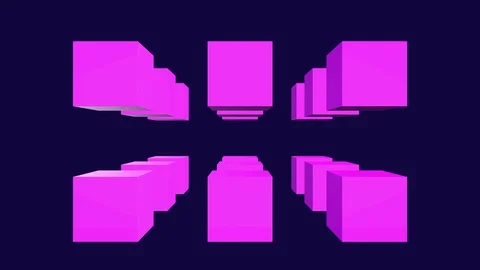3d rendering background abstract loop purple cubes geometric. Stock Footage 113842306
