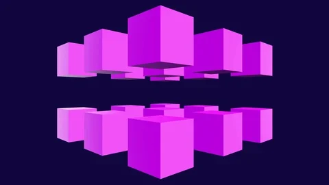 3d rendering background abstract loop purple cubes geometric. Stock Footage 113842319
