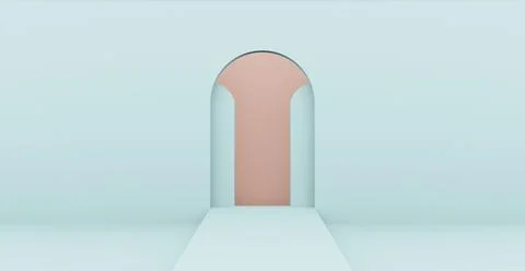 3d rendering background with abstract podium and wall scene background. Illustrazione stock