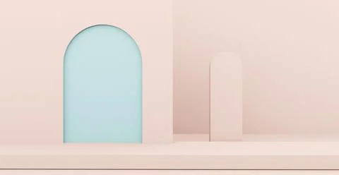 3d rendering background with abstract podium and wall scene background. Stockillustratie